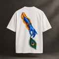 Hand of God oversized cream French Terry T-shirt by DRIPYUG