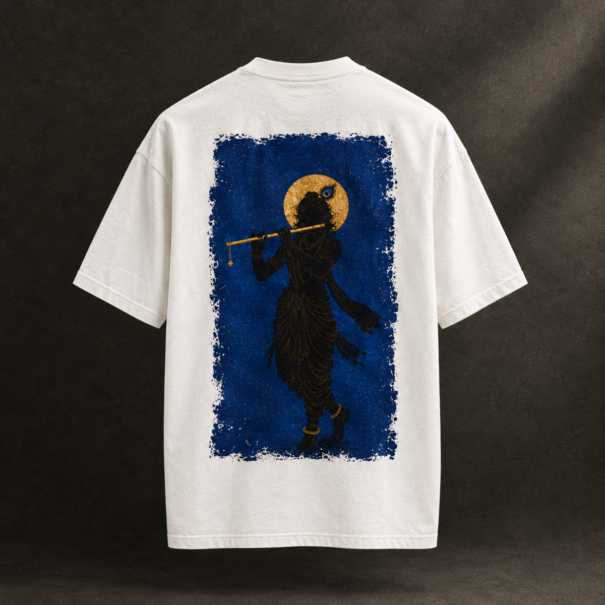 Krishna oversized cream French Terry T-shirt by DRIPYUG