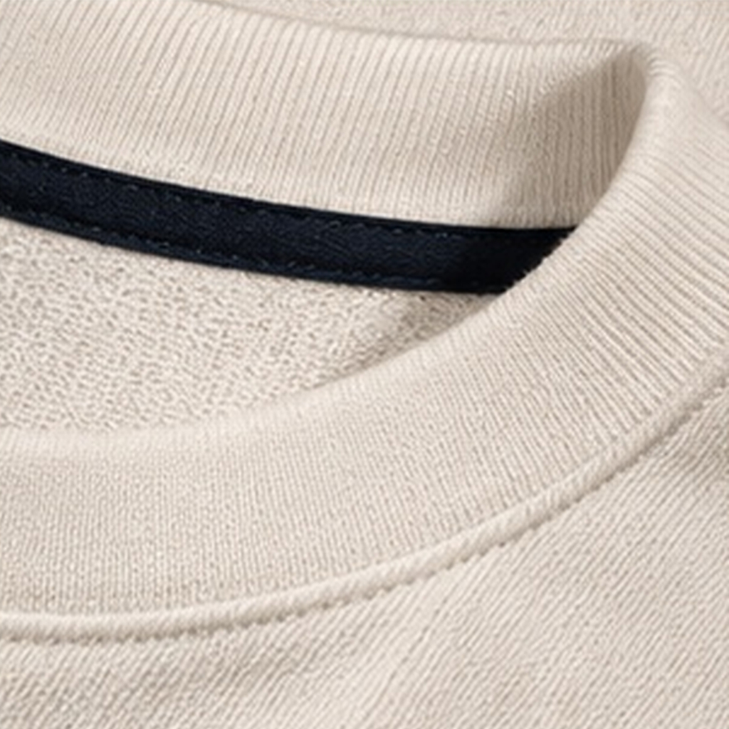 Vasudev Krishna oversized cream T-shirt detail shot by DRIPYUG